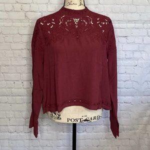 Astr the Label Embroidered Top Blouse NWT Sz L